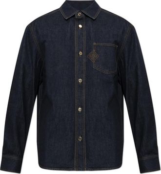 Casablanca Denim Shirt met Zak - Heren - Spijkeroverhemden - Blauw - L - Denim - Overhemden