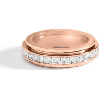Mint & Lily Crystal Statement Spinning Fidget Ring in Rose Gold-Tone at Nordstrom, Size 10