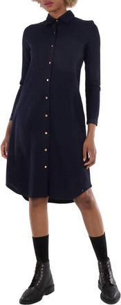 Thom Browne Cotton Tuck Rib Shirtdress