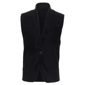 Christophe Lemaire CHRISTOPHE LEMAIRE black wool minimal topstitch waist coat vest Sz2 M