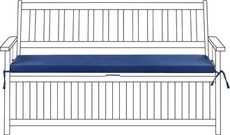 Beliani Coj&iacute;n Para Banco De Jard&iacute;n Con Lazos Funda Extra&iacute;ble Tela De Olefina Exterior Azul Sovana