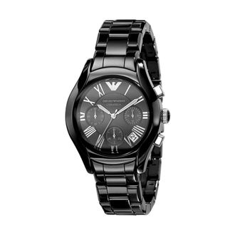 Emporio Armani Accessoires, Heren, Zwart, ONE Size, Ceramica Chronograph Horloge