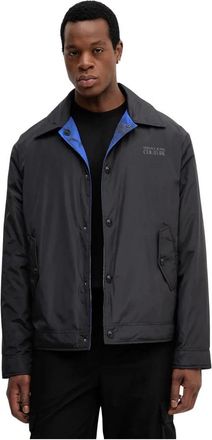 Versace Jeans Couture Heren, Jassen, Zwart, Maat: XL Leer