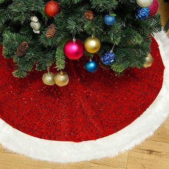 OEM Falda &Aacute;rbol Navidad, 122 Cm, 48 Pulgadas, Alfombra &Aacute;rbol Falda Redonda &Aacute;rbol Falda &Aacute;rbol Lentejuelas Duraderas, Alfombra Felpa Extra Suave &Aacute;rbol
