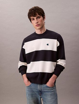 Calvin Klein Jersey Con Raya Holgado De Punto T&eacute;cnico