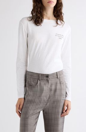 Acne Studios Etza 1996 Distressed Long Sleeve Graphic T-Shirt in Off White at Nordstrom, Size X-Small