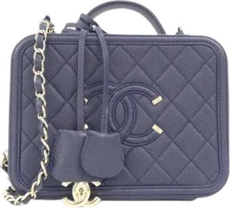 Chanel Pre-owned Caviar Skin Shoulder Bag - Dames - Vintage Schoudertas - Blauw - ONE Size - Leer - Vintage