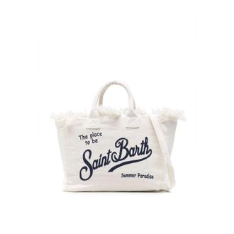 MC2 Saint Barth Colette Linen Tote Bag - female - MC2 Saint Barth - Shopping Bags - White - ONE SIZE - Bags