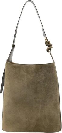 Anya Hindmarch Tassen, Dames, Groen, ONE Size, Leer, Knot Detail Tote Bag
