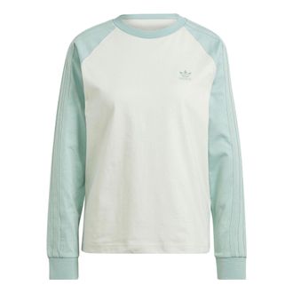 adidas (WMNS) adidas originals Long Sleeve T-Shirt White Green IN4136