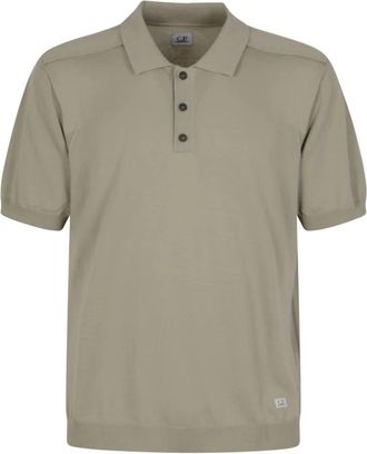 C.P. Company Cotton Sea Island Polo Sweater met korte mouwen - Heren - Polos - Beige - 2XL - Katoen - Tops