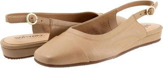 Softwalk Softwalk Vittoria Flats Womens Nude Leather Square Toe Slingback HTAT1679