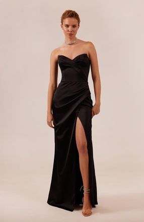 Milla Strapless Formal Occasion Mermaid Evening Gown with Thigh Slit in Black at Nordstrom, Size 6