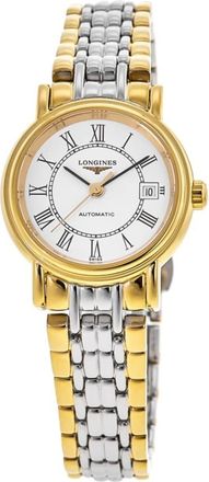 Longines Presence Automatic White Dial Yellow Gold PVD Steel Womens Watch L4.321.2.11.7