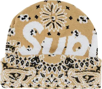 SUPREME Bandana Big Logo Beanie Tan FW24BN61-TAN
