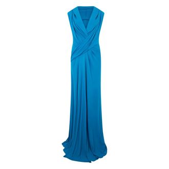 Alberta Ferretti Elegant Long Dress - female - Alberta Ferretti - Gowns - Blue - L - Dresses