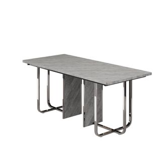 STILVORA Mesa De Comedor Para 6 A 8 Personas En Mdf Y Metal Con Patas De Metal, Dise&ntilde;o Moderno - 180&times;80&times;75 Cm, Gris