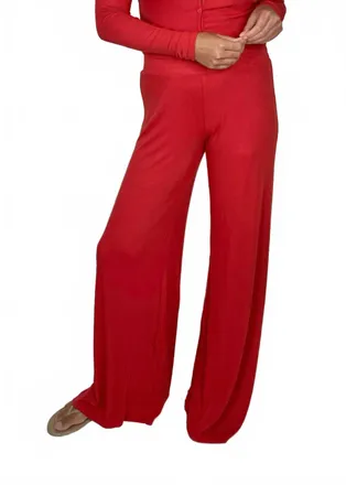 La Made Jonah Wide Leg Pant In Sahara Red