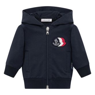 Moncler Zip Up Hoodie - male - Moncler - Kids Sweatshirts - Blue - 18 M - Kids