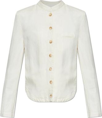 Emporio Armani Pocket Jacket - Dames - Zomerjassen - Beige - M - Linnen - Jassen