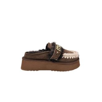 Mou Platform Clog - Dames - Schoenen - Bruin - Maat: 38 EU Zijde