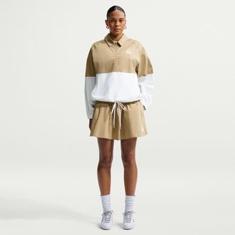 Nike Womens Nike Sportswear Mid-Rise Poplin Mini Skirt in Brown | IV4978-297