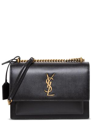 Saint Laurent Black Sunset Medium Shoulder Bag