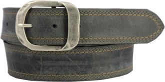 Remo Tulliani Men Commander Old World Leather Belt In Charcoal