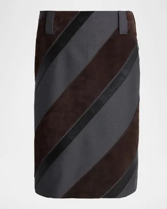 Versace Paneled Midi Skirt