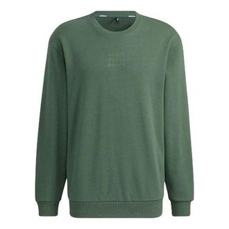 adidas Mens adidas neo Logo Alphabet Printing Round Neck Green H14215