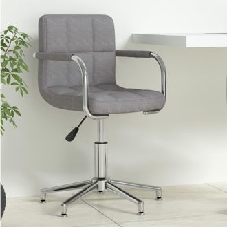 vidaXL Silla De Oficina Giratoria De Tela Gris Claro Vidaxl