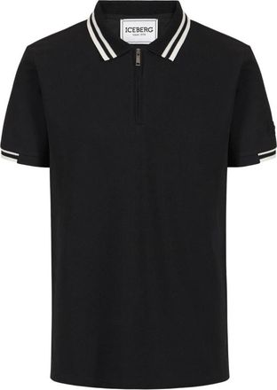 Iceberg Piquet Polo Shirt - Heren - Polos - Zwart - XL - Katoen - Tops