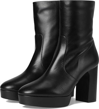 Stuart Weitzman Dayna Platform Bootie High Womens Heels Black 2 : 8.5 M, Leather