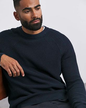 Jacamo Fisherman Raglan Crew Neck Jumper