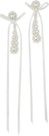 Simone Rocha White Victorian Bow Pearl Earrings