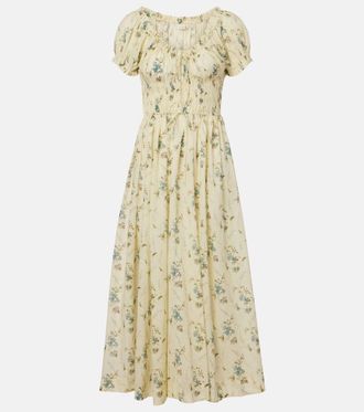 D&ocirc;en D&ocirc;en Ashlynn gathered floral cotton midi dress