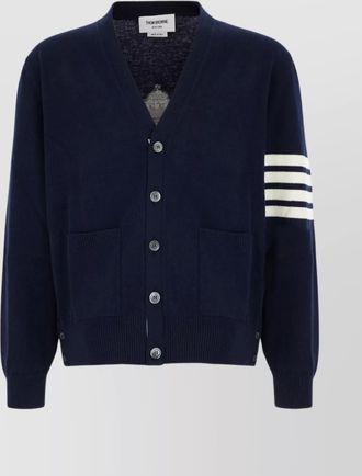 Thom Browne v-neck cardigan wool graphic design
