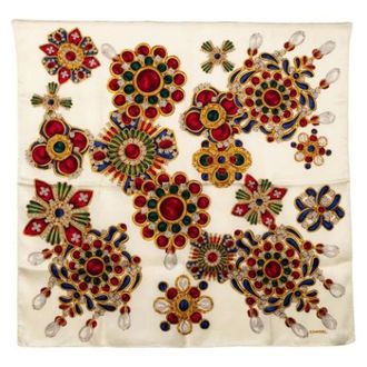 Chanel Pre-owned Scarves, female, White, Size: ONE SIZE Pre-owned Vintage Silk Scarf