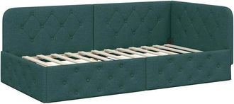vidaXL Estructura De Cama En Esquina Verde Oscuro 90 X 200 Cm Tela Vidaxl