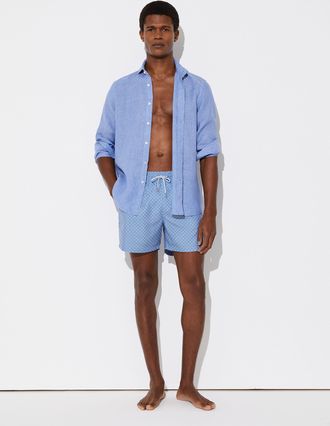 Reiss Blue Geometric-print Swim Shorts, Xxl