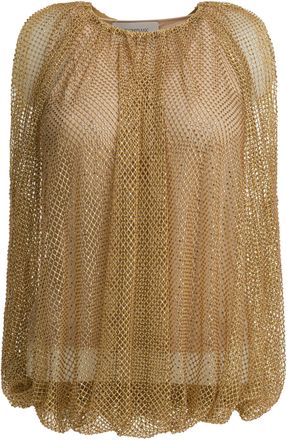 Max Mara Womens Gold Top - Brown - Size Medium