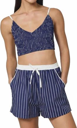 Lusana Donovan Short And Top Set In Indigo Stripe