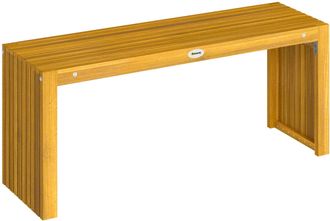 OUTSUNNY Banco De Jard&iacute;n De Madera, 110 Cm, Banco Exterior R&uacute;stico De 2 Plazas Con Asiento De Listones, Carga 240 Kg, Para Patio, Porche, Natural