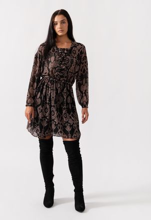 Maison Scotch Womens Lace Up Oversized Dress in Black - Size Small/Medium