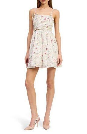 En Saison Dinner Party Floral Minidress in Ivory Pink Multi at Nordstrom Rack, Size Medium