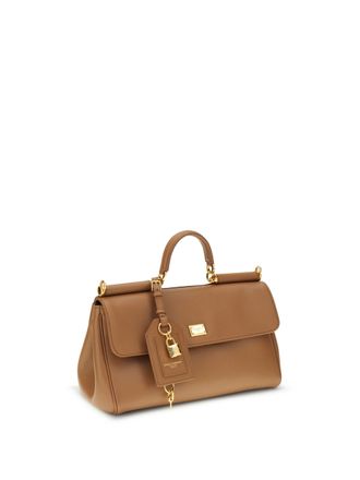 Dolce & Gabbana Womens My Sicily Handbag Caramello Calf Suede; Pvc Shoulder Bags