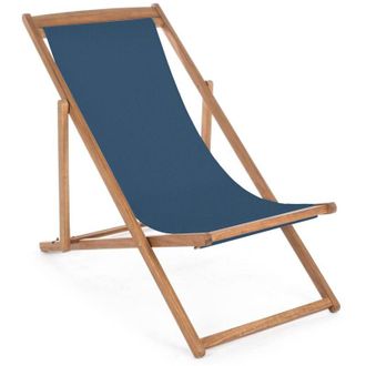 BIZZOTTO Sdraio Relax Noemi Blu In Legno Di Acacia, Acciaio E Poliestere 60x106x88h
