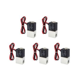 OEM 5 V&aacute;lvulas Solenoides Dc12v De 1/4 De Pulgada, 2 V&iacute;as, Normalmente Cerradas, Neum&aacute;ticas De Acci&oacute;n Directa Para Agua, Aire Y Gas