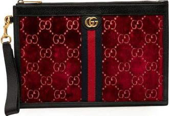 Gucci Clutch Ophidia in velluto GG 2016-2025 - Rosso
