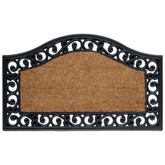 Beliani Felpudo Moderno De Interior 45 X 75 Cm Reverso De Pvc Caucho Antideslizante Fibra De Coco Natural Y Negro Pulag